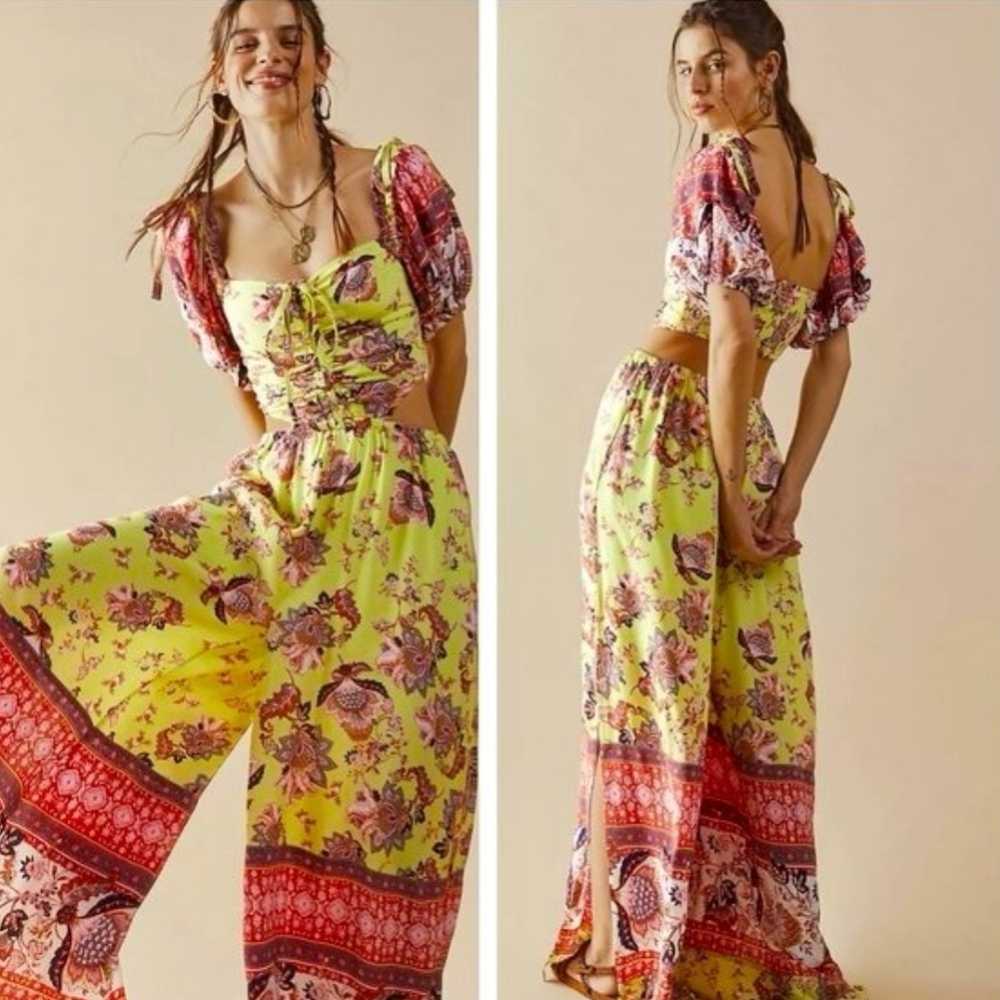 Free People Bali Citrus Skies Jumpsuit